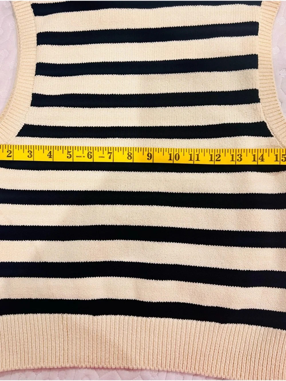 FRAME Harbor Striped Knit Vest Cream Navy Gold Button Nautical Coastal Chic S - Picture 9 of 10